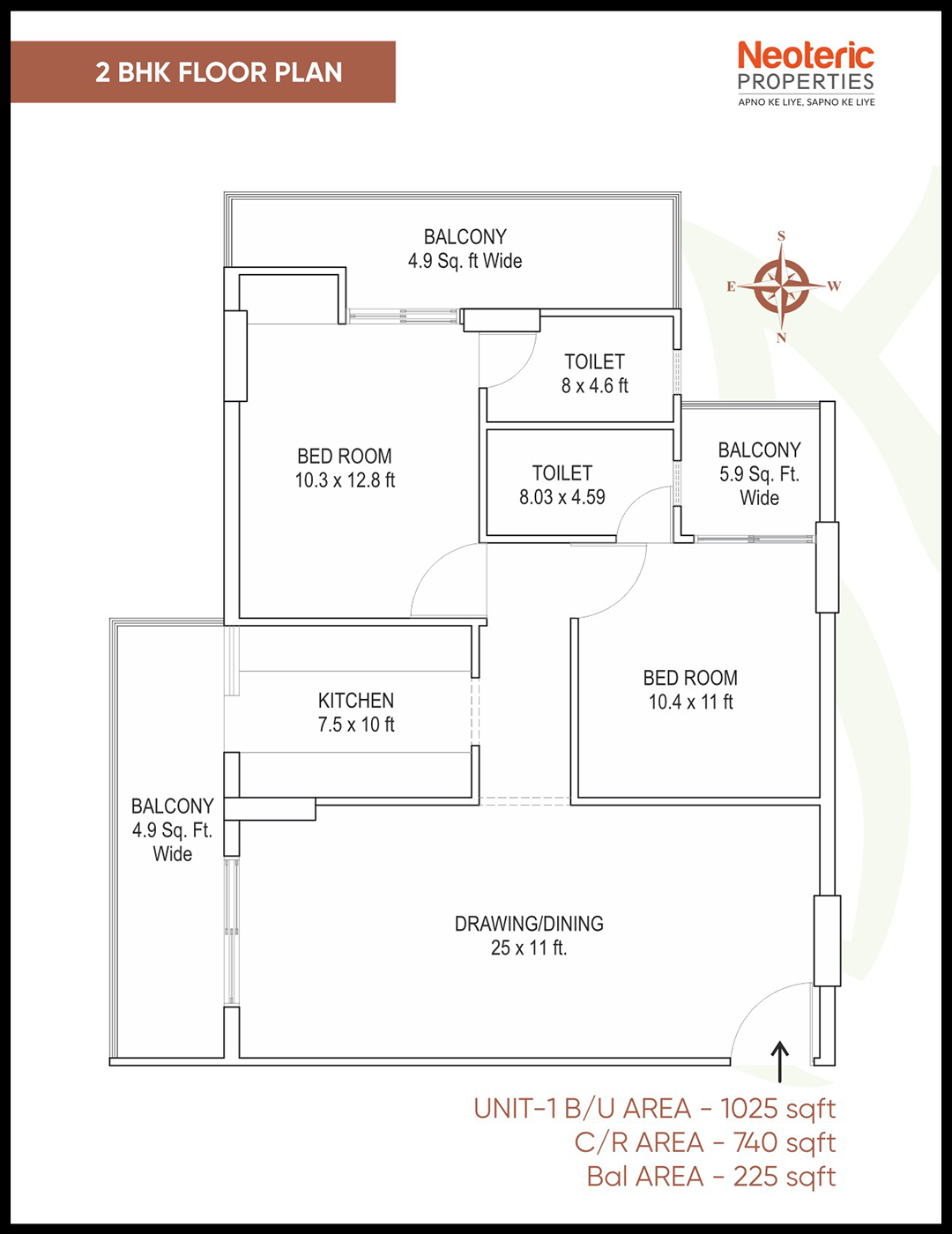floor plan 2 bhk 3