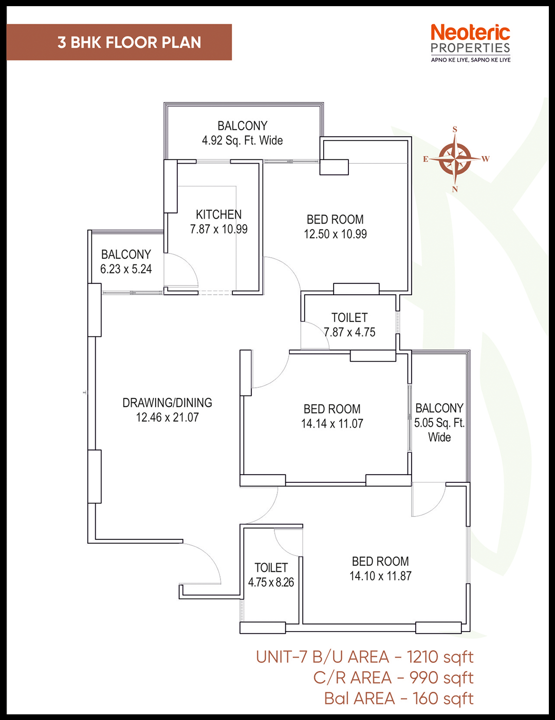floor plan 3 bhk 6