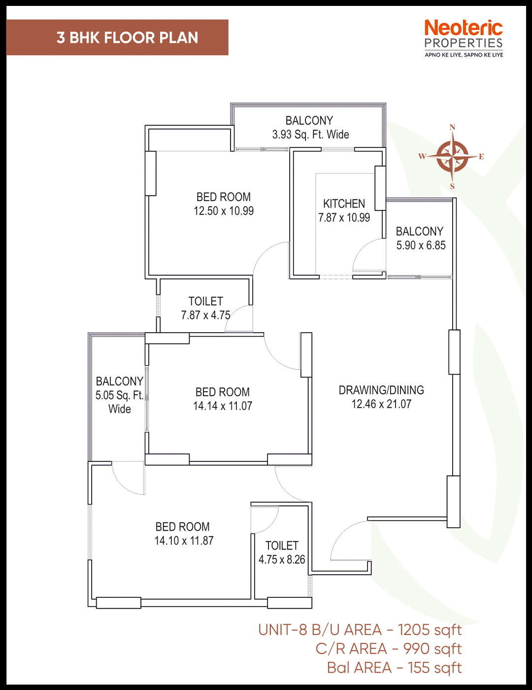 floor plan 3 bhk 7